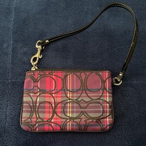 Coach Multicolor Plaid Wristlet